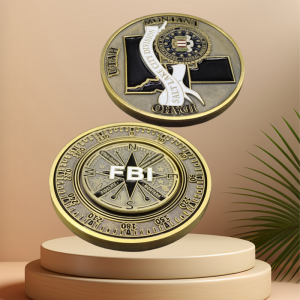 Soft Enemal Coin with Antique Gold Plating and Spinner